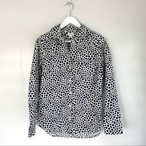 J. Crew Blue and White Long Sleeve Button Down Shirt